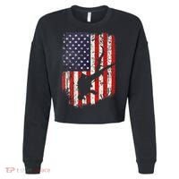 Scuba Diver Scuba Diving American Flag Cropped Pullover Crew thumb 0