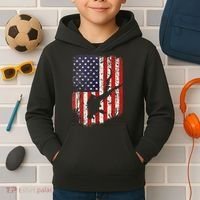 Scuba Diver Scuba Diving American Flag Kids Hoodie thumb 2