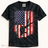 Scuba Diver Scuba Diving American Flag Kids Tie-Dye T-Shirt thumb 0