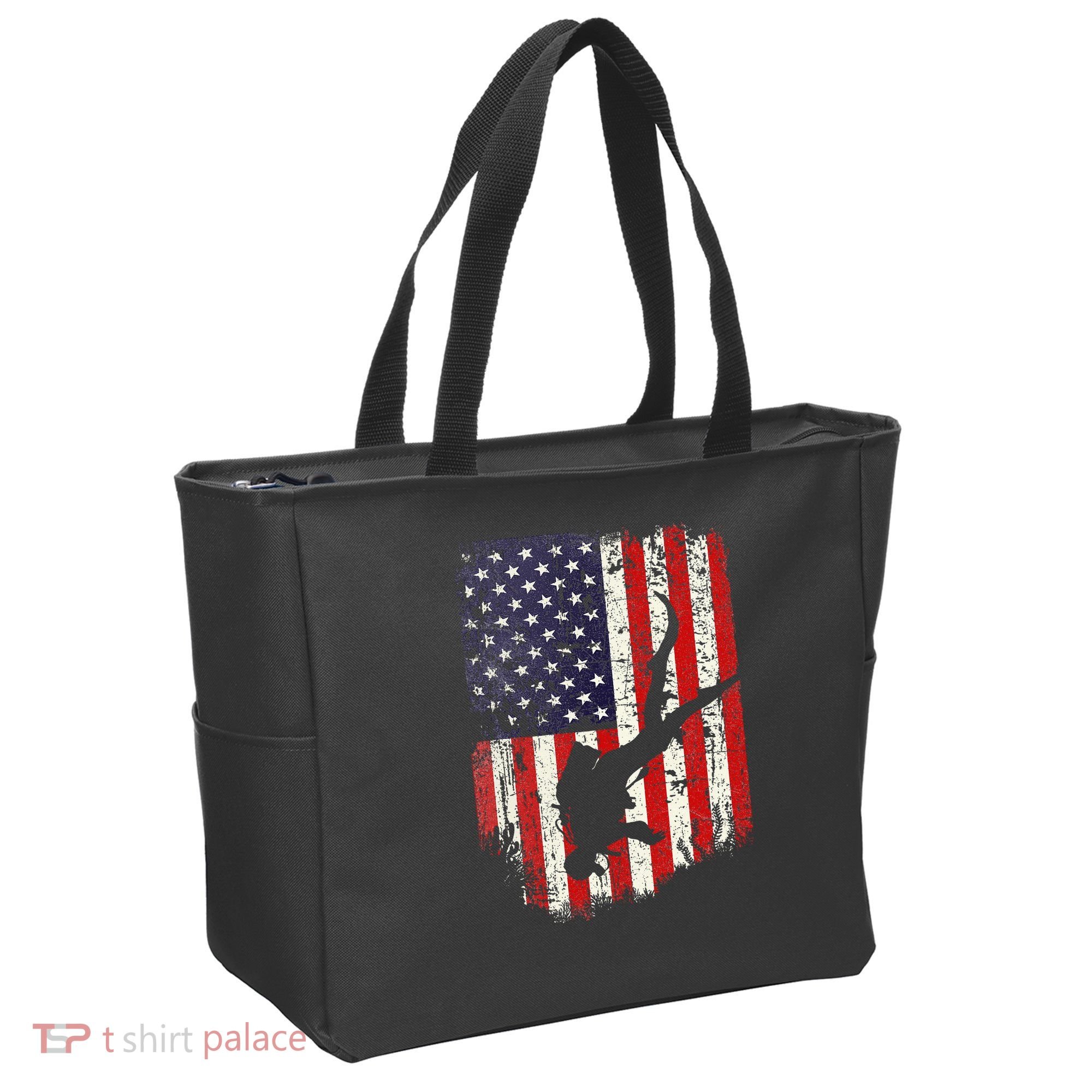 Scuba Diver Scuba Diving American Flag Tote Bag
