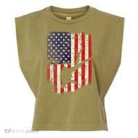 Scuba Diver Scuba Diving American Flag Garment-Dyed Women's Muscle Tee thumb 0