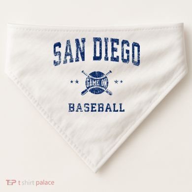 San Diego SD Vintage Baseball Throwback Retro Design USA-Made Doggie Bandana