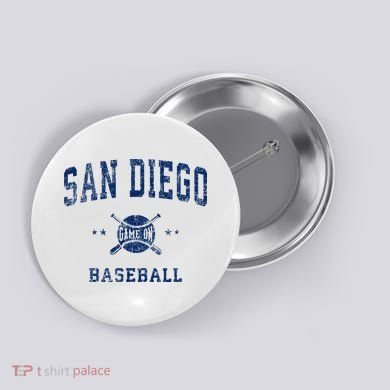 San Diego SD Vintage Baseball Throwback Retro Design Button