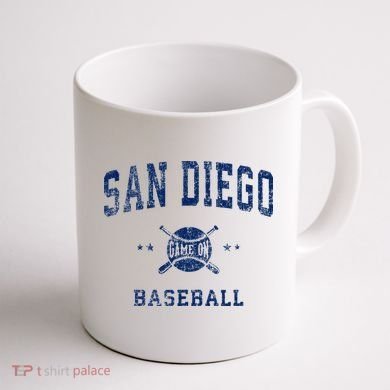 San Diego SD Vintage Baseball Throwback Retro Design Coffee Mug back