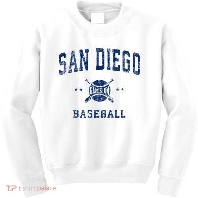 San Diego SD Vintage Baseball Throwback Retro Design Kids Sweatshirt