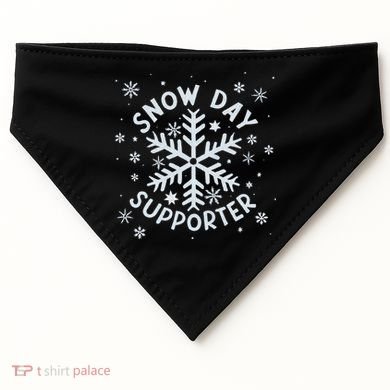 Snow Day Supporter Snowflake Winter Let It Snow  USA-Made Doggie Bandana