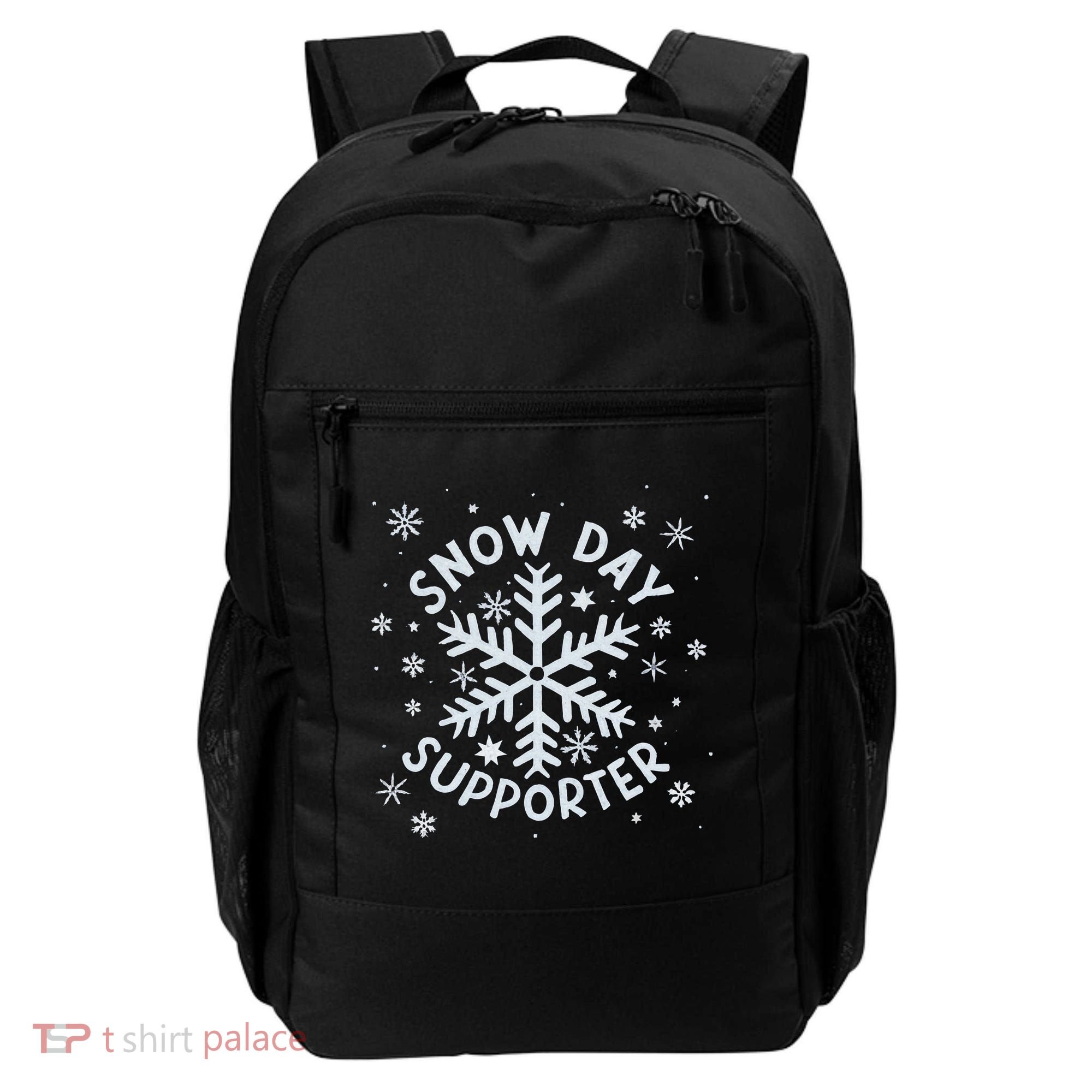 Snow Day Supporter Snowflake Winter Let It Snow  Backpack