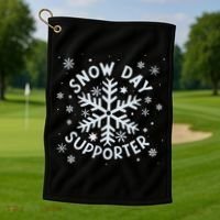 Snow Day Supporter Snowflake Winter Let It Snow  Golf Towel thumb 1