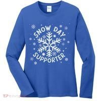 Snow Day Supporter Snowflake Winter Let It Snow  Women's Long Sleeve Shirt thumb 0