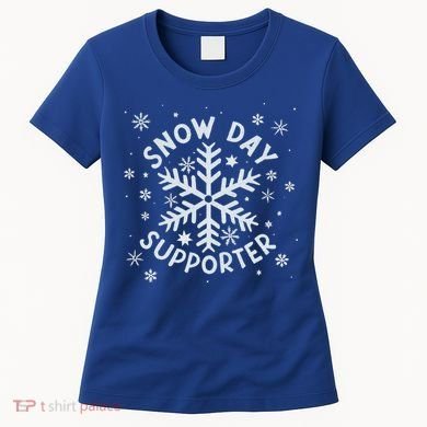 Snow Day Supporter Snowflake Winter Let It Snow  Women's T-Shirt