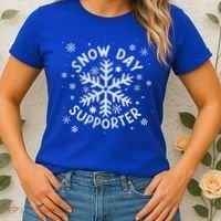 Snow Day Supporter Snowflake Winter Let It Snow  Women's T-Shirt thumb 2