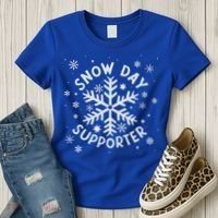 Snow Day Supporter Snowflake Winter Let It Snow  Women's T-Shirt thumb 3