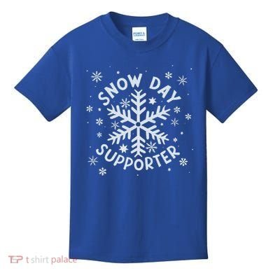 Snow Day Supporter Snowflake Winter Let It Snow  Kids T-Shirt