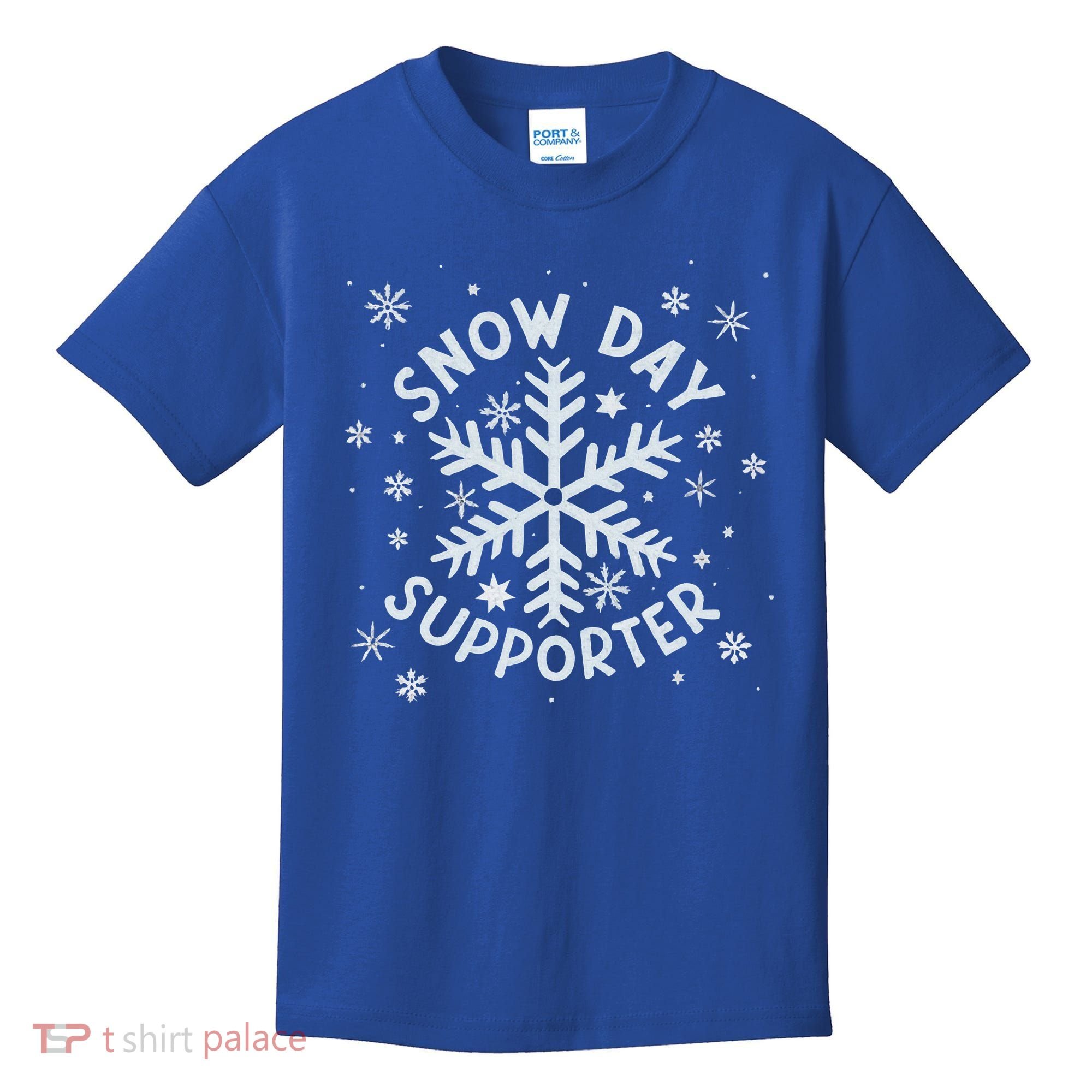 Snow Day Supporter Snowflake Winter Let It Snow  Kids T-Shirt