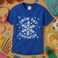 Snow Day Supporter Snowflake Winter Let It Snow  Kids T-Shirt thumb 3