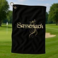 Sassenach Dragonfly Scottish Gift Retro Golf Towel thumb 1