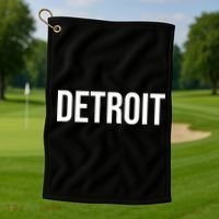 Simple Detroit Golf Towel thumb 1