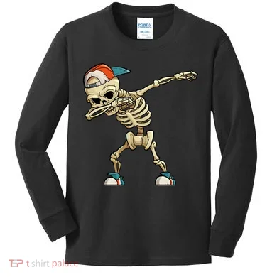 Skeleton Dabbing Kids Long Sleeve Shirt