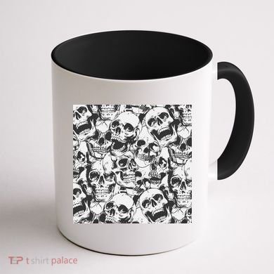 Spooky Deadly Skulls Coffee Mug back