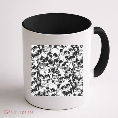 Spooky Deadly Skulls Coffee Mug back