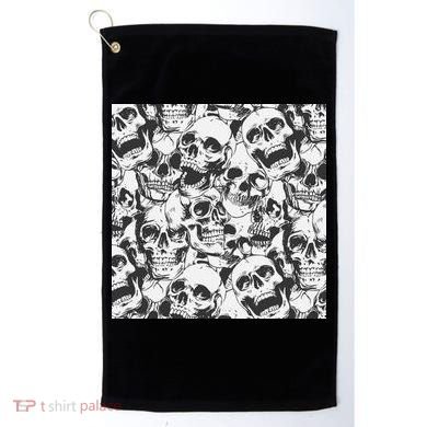 Spooky Deadly Skulls Golf Towel