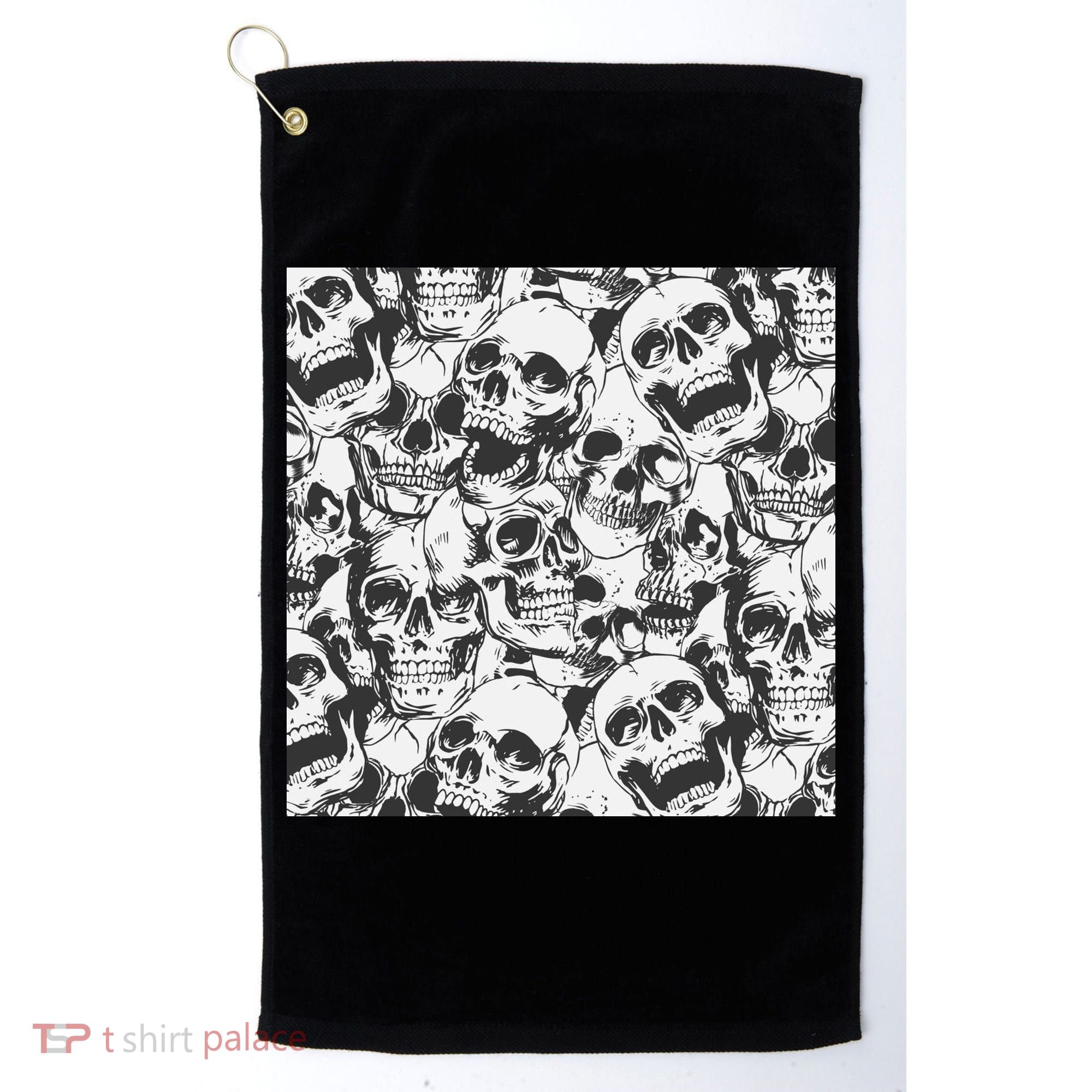 Spooky Deadly Skulls Golf Towel
