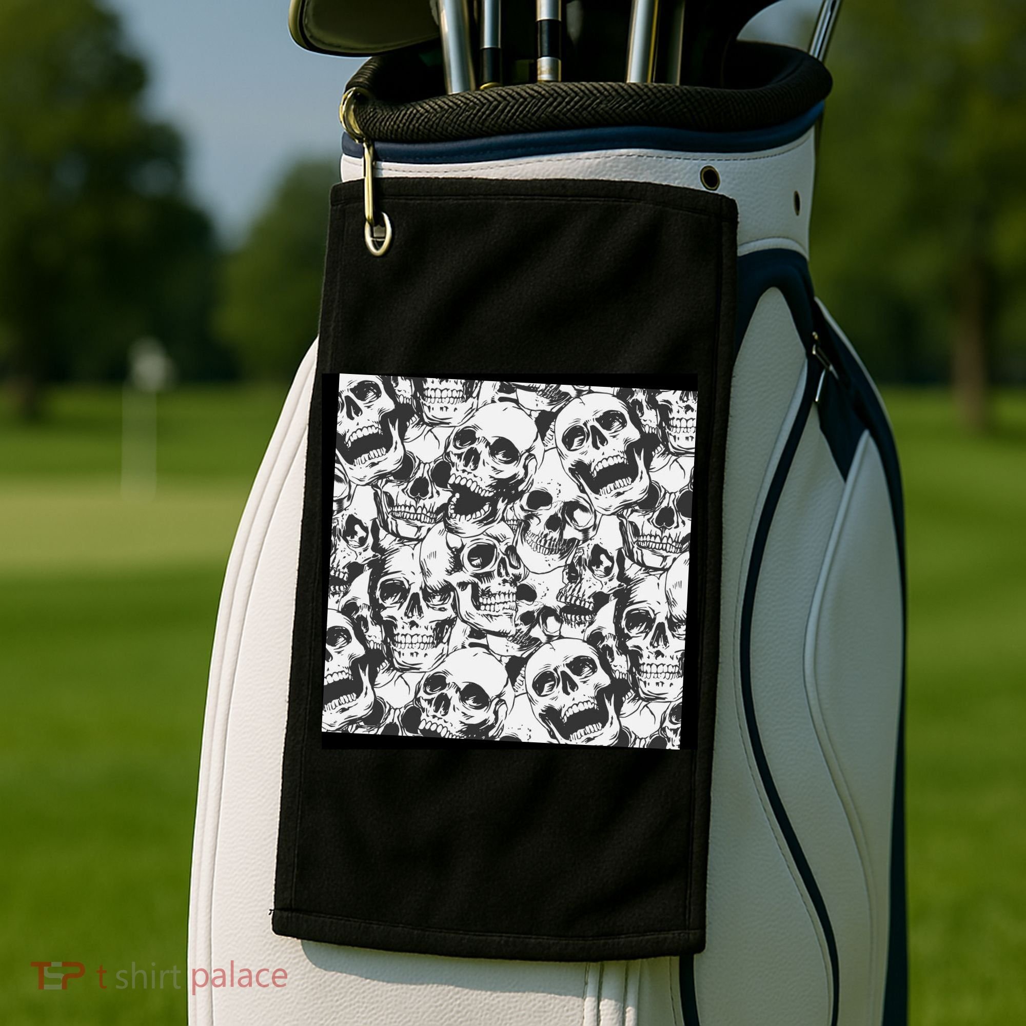 Spooky Deadly Skulls Golf Towel