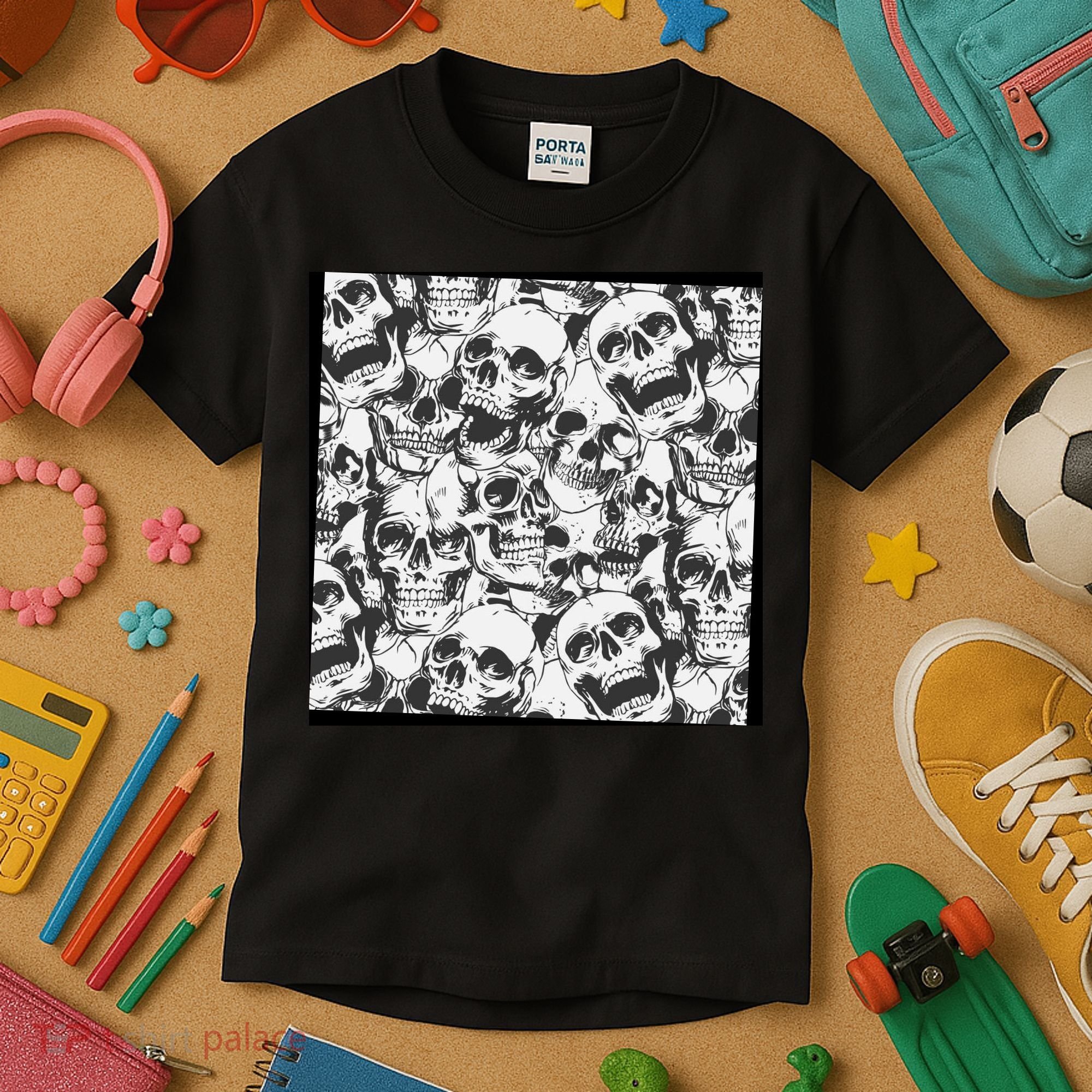 Spooky Deadly Skulls Kids T-Shirt