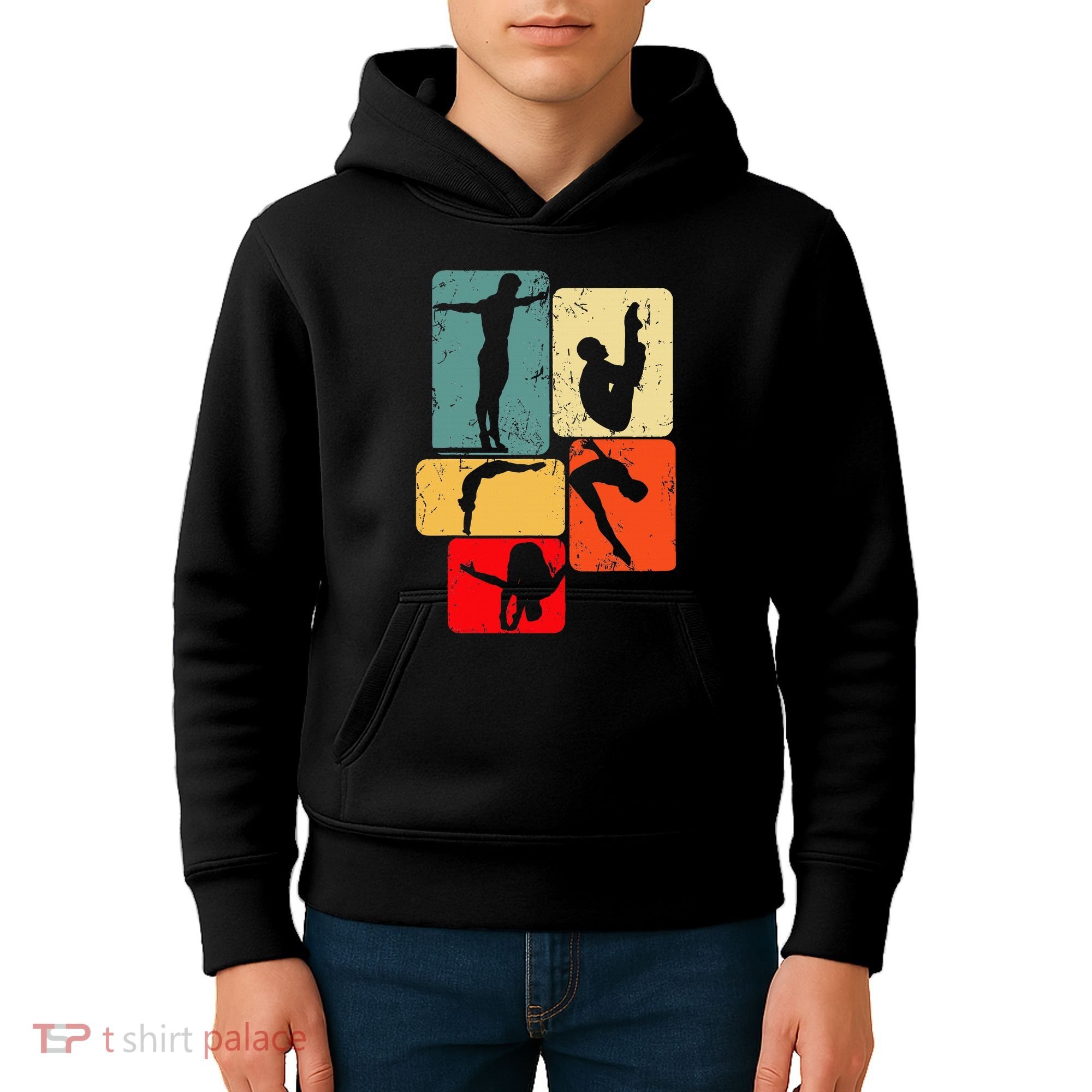 Springboard Diving Springboard Diver Platform Diving Kids Hoodie