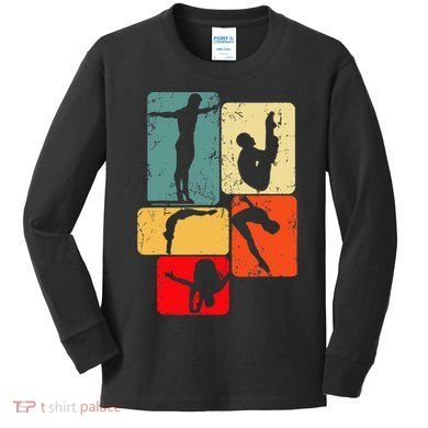 Springboard Diving Springboard Diver Platform Diving Kids Long Sleeve Shirt