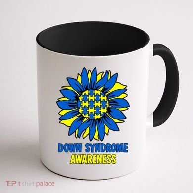 Sunflower Down Syndrome Awareness Coffee Mug back