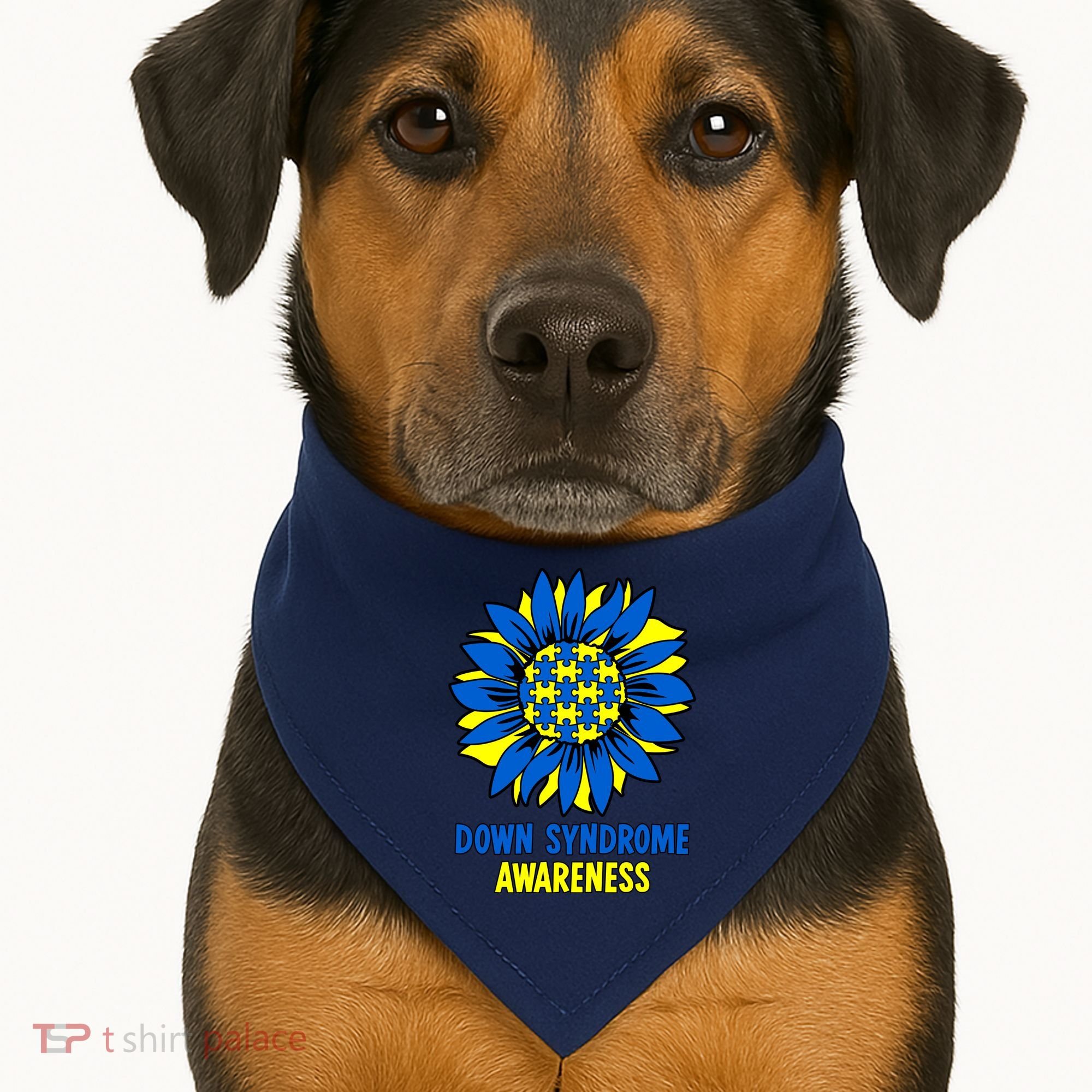 Sunflower Down Syndrome Awareness USA-Made Doggie Bandana
