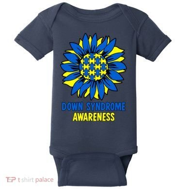 Sunflower Down Syndrome Awareness Baby Bodysuit