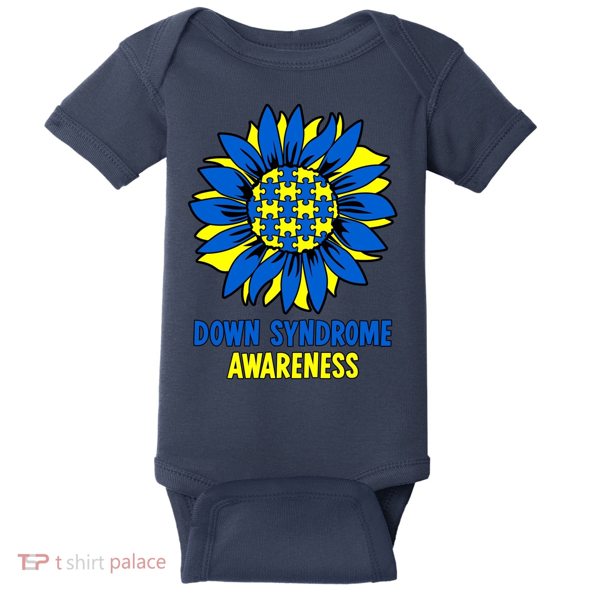 Sunflower Down Syndrome Awareness Baby Bodysuit