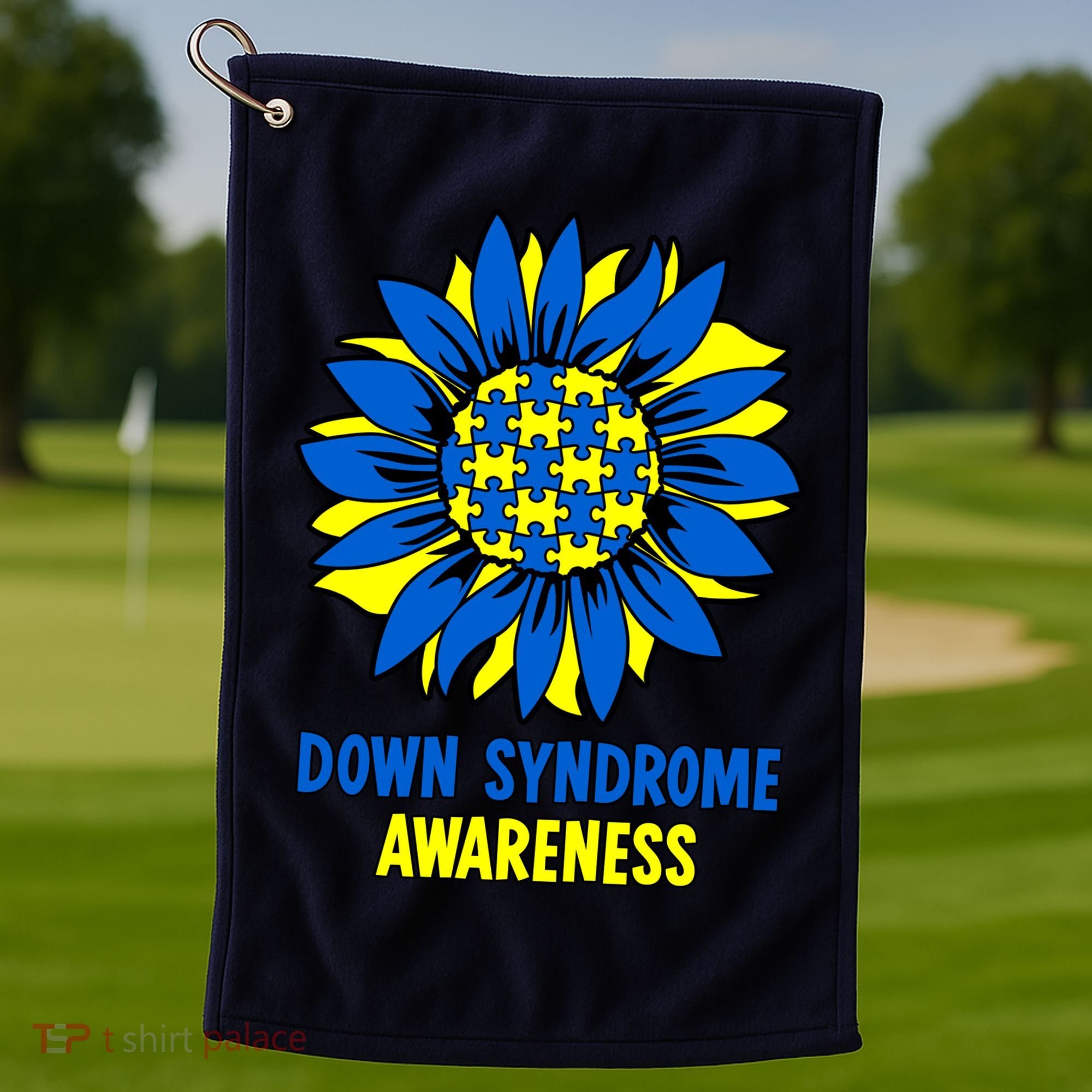 Sunflower Down Syndrome Awareness Golf Towel