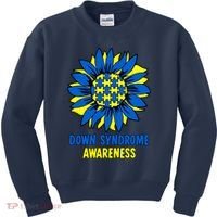 Sunflower Down Syndrome Awareness Kids Sweatshirt thumb 0