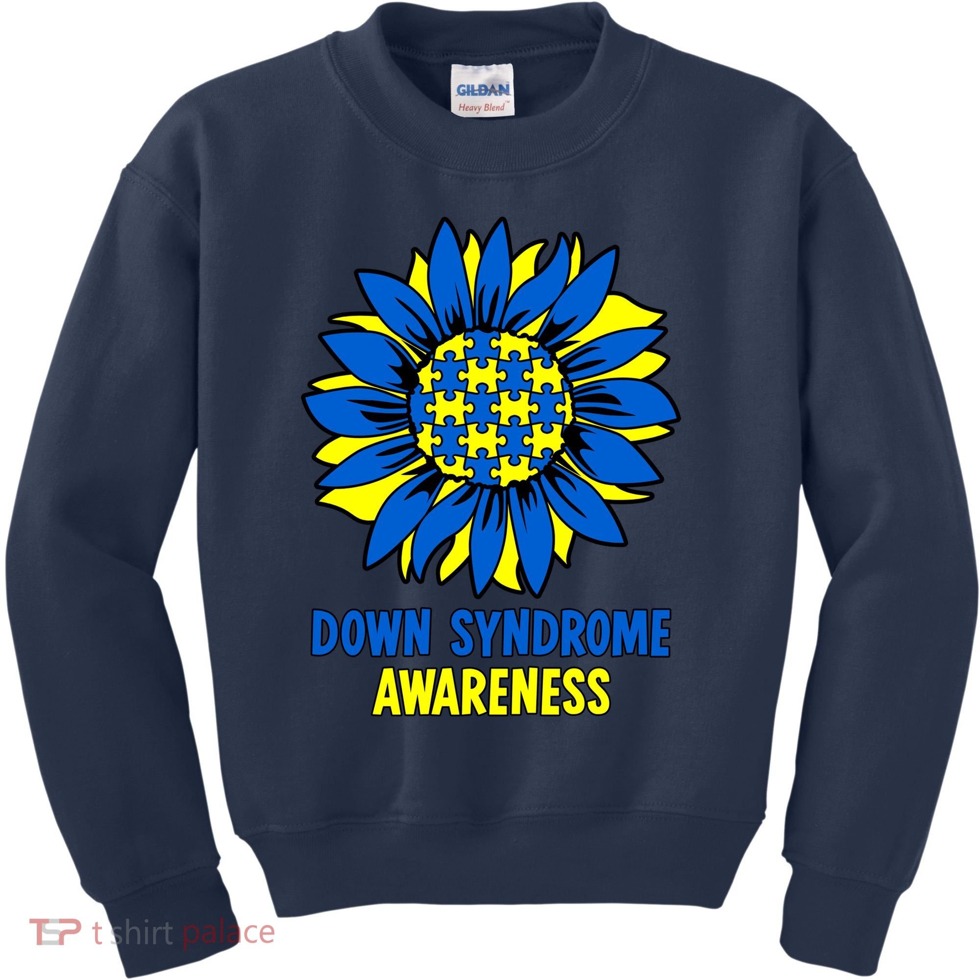 Sunflower Down Syndrome Awareness Kids Sweatshirt