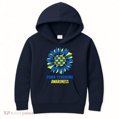 Sunflower Down Syndrome Awareness Kids Hoodie