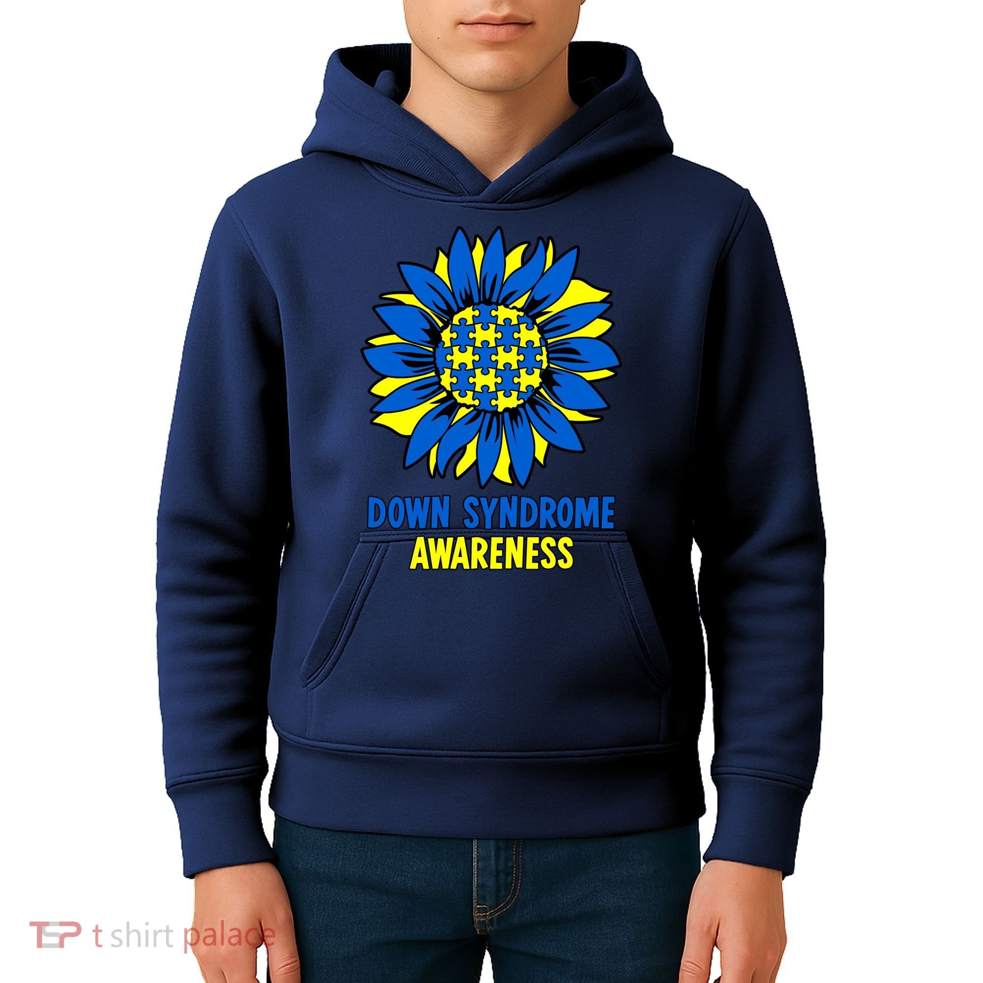 Sunflower Down Syndrome Awareness Kids Hoodie