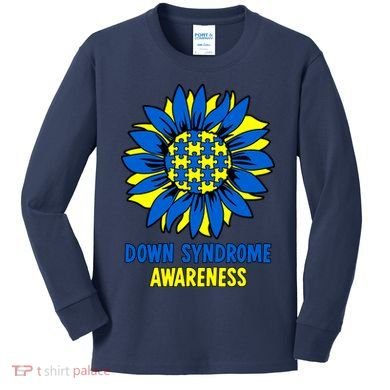 Sunflower Down Syndrome Awareness Kids Long Sleeve Shirt