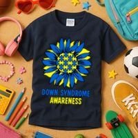 Sunflower Down Syndrome Awareness Kids T-Shirt thumb 3