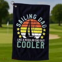 Sailing Dad | Sailboat Sailor Funny Father's Day Gift Golf Towel thumb 1