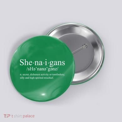 Shenanigans Definition St Patricks Day Funny Button