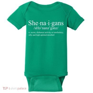 Shenanigans Definition St Patricks Day Funny Baby Bodysuit