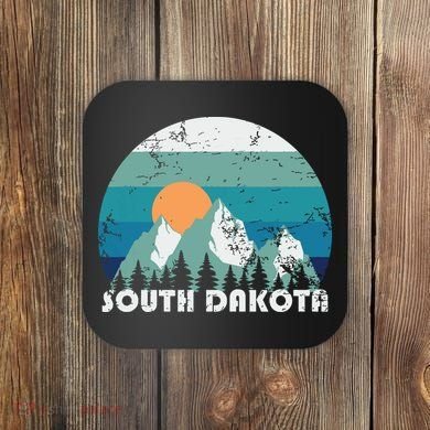 South Dakota State Retro Vintage Coaster