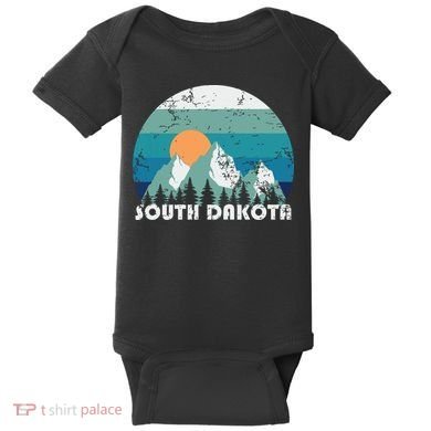 South Dakota State Retro Vintage Baby Bodysuit