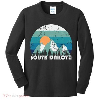 South Dakota State Retro Vintage Kids Long Sleeve Shirt