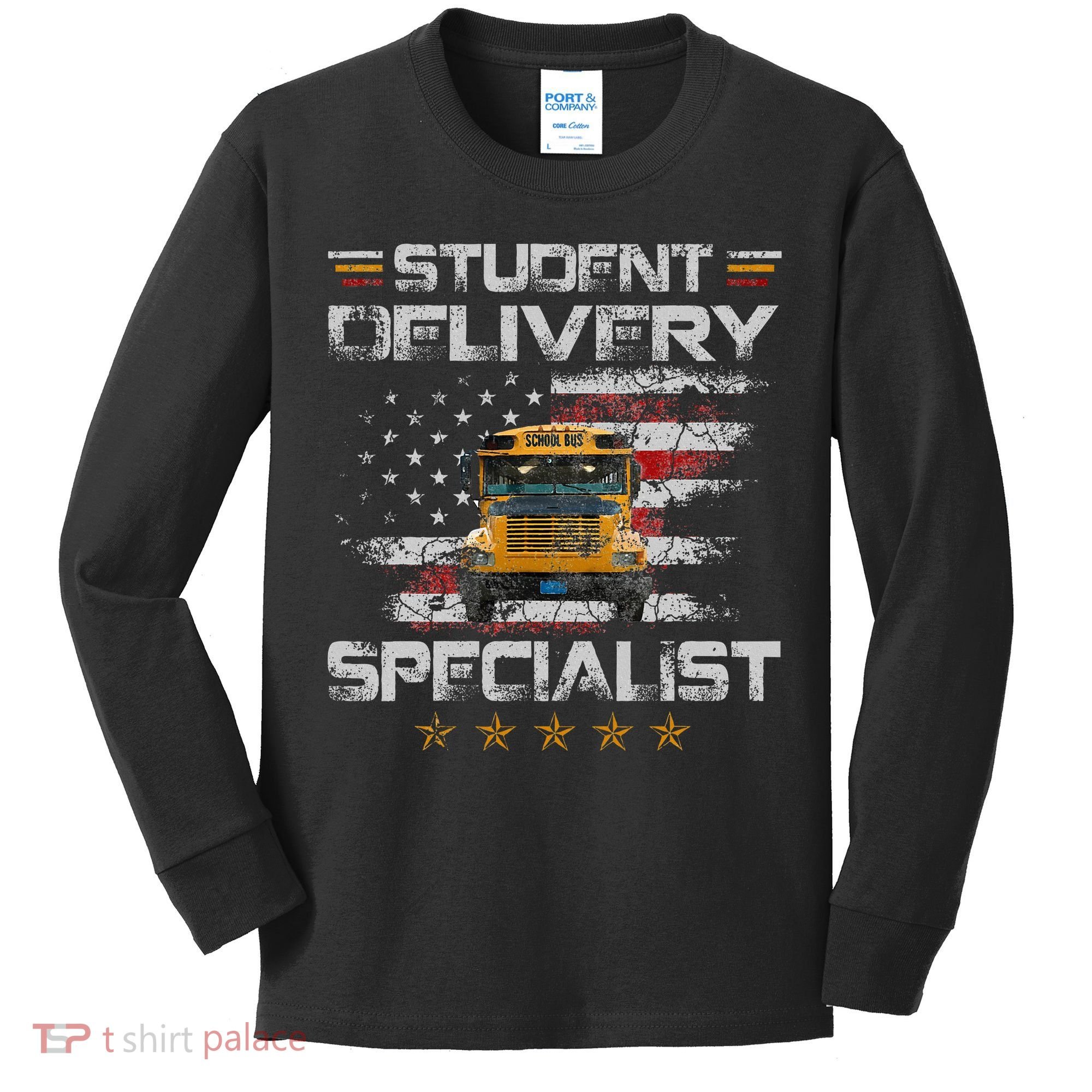 Student Delivery Specialist Funny School Bus Driver Kids Long Sleeve Shirt