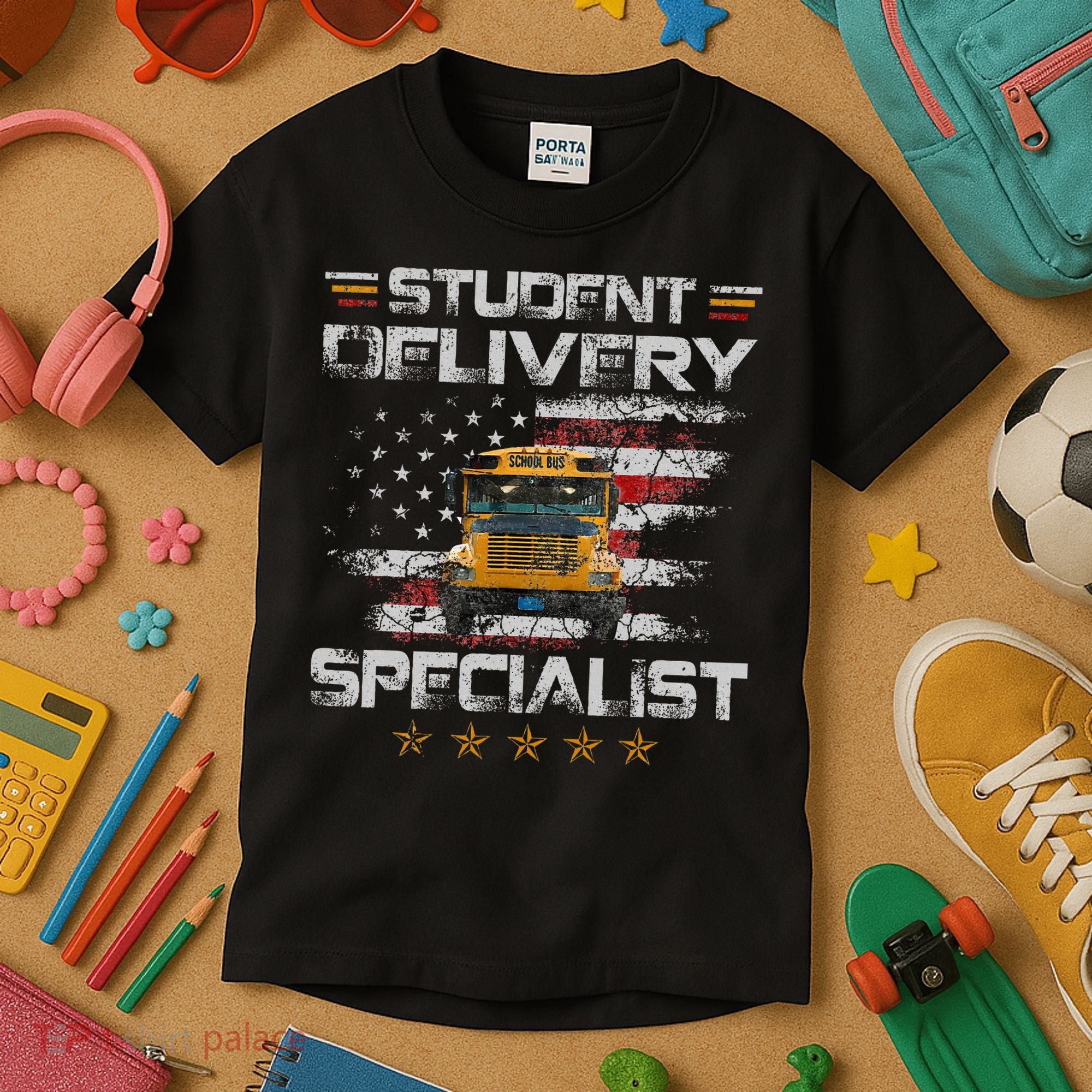 Student Delivery Specialist Funny School Bus Driver Kids T-Shirt