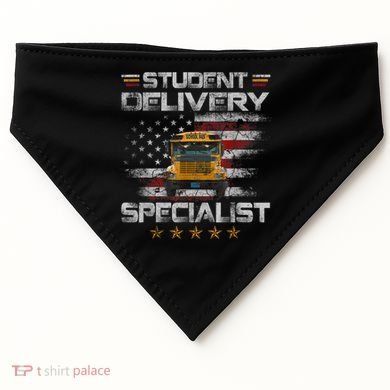 Student Delivery Specialist Funny School Bus Driver Men USA-Made Doggie Bandana